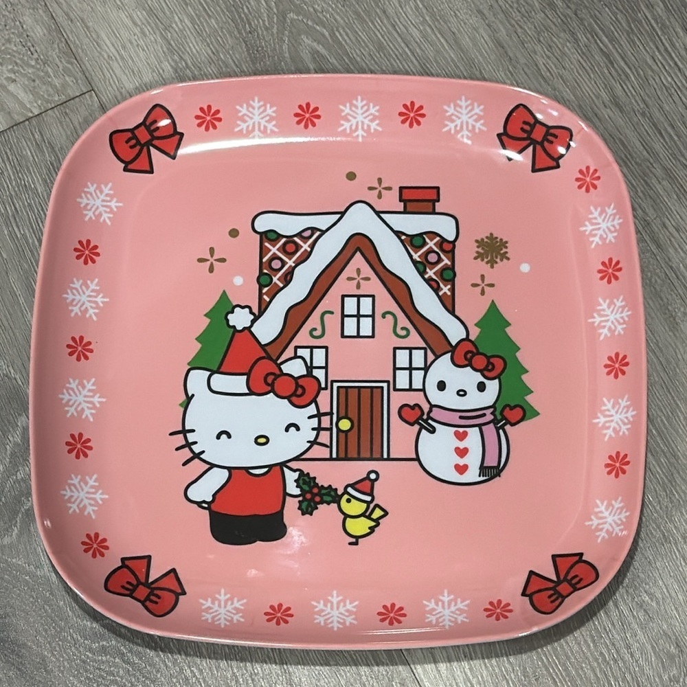 Hello Kitty Santa Christmas Holiday Melamine Dining Dinner Set Plate Bowl Cup - Picture 5 of 16